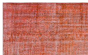 Orange Over Dyed Vintage Rug 5'6'' x 8'11'' ft 167 x 272 cm