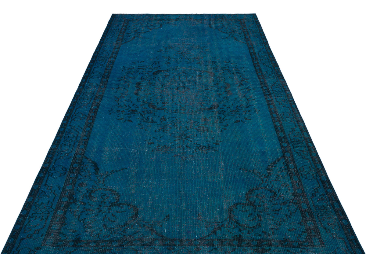 Turquoise  Over Dyed Vintage Rug 5&#39;6&#39;&#39; x 9&#39;0&#39;&#39; ft 167 x 275 cm