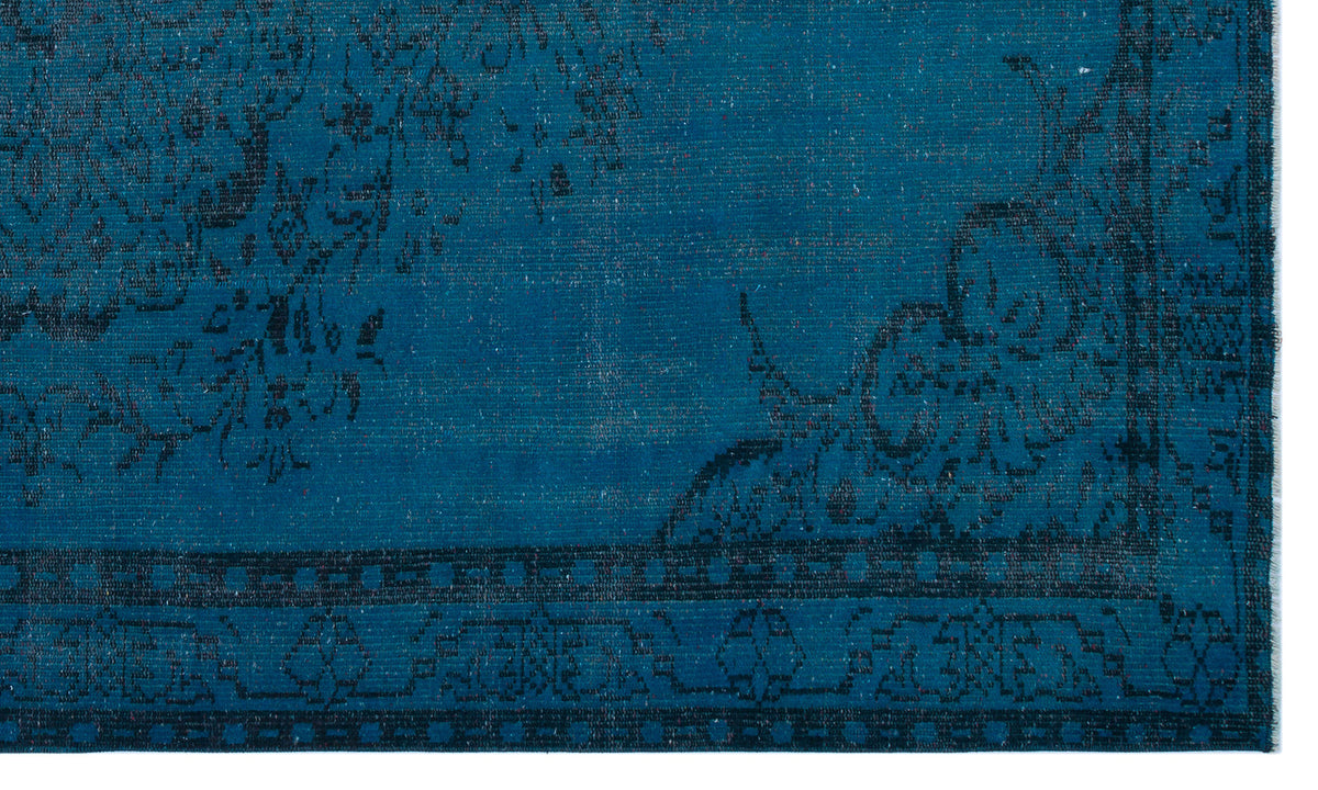 Turquoise  Over Dyed Vintage Rug 5&#39;6&#39;&#39; x 9&#39;0&#39;&#39; ft 167 x 275 cm