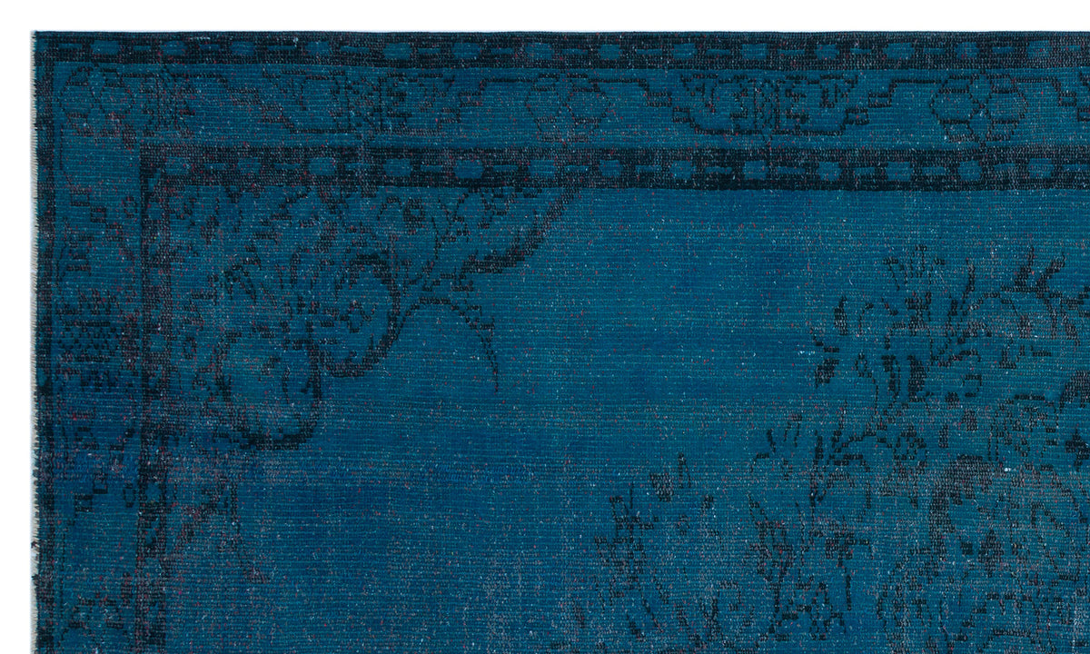 Turquoise  Over Dyed Vintage Rug 5&#39;6&#39;&#39; x 9&#39;0&#39;&#39; ft 167 x 275 cm