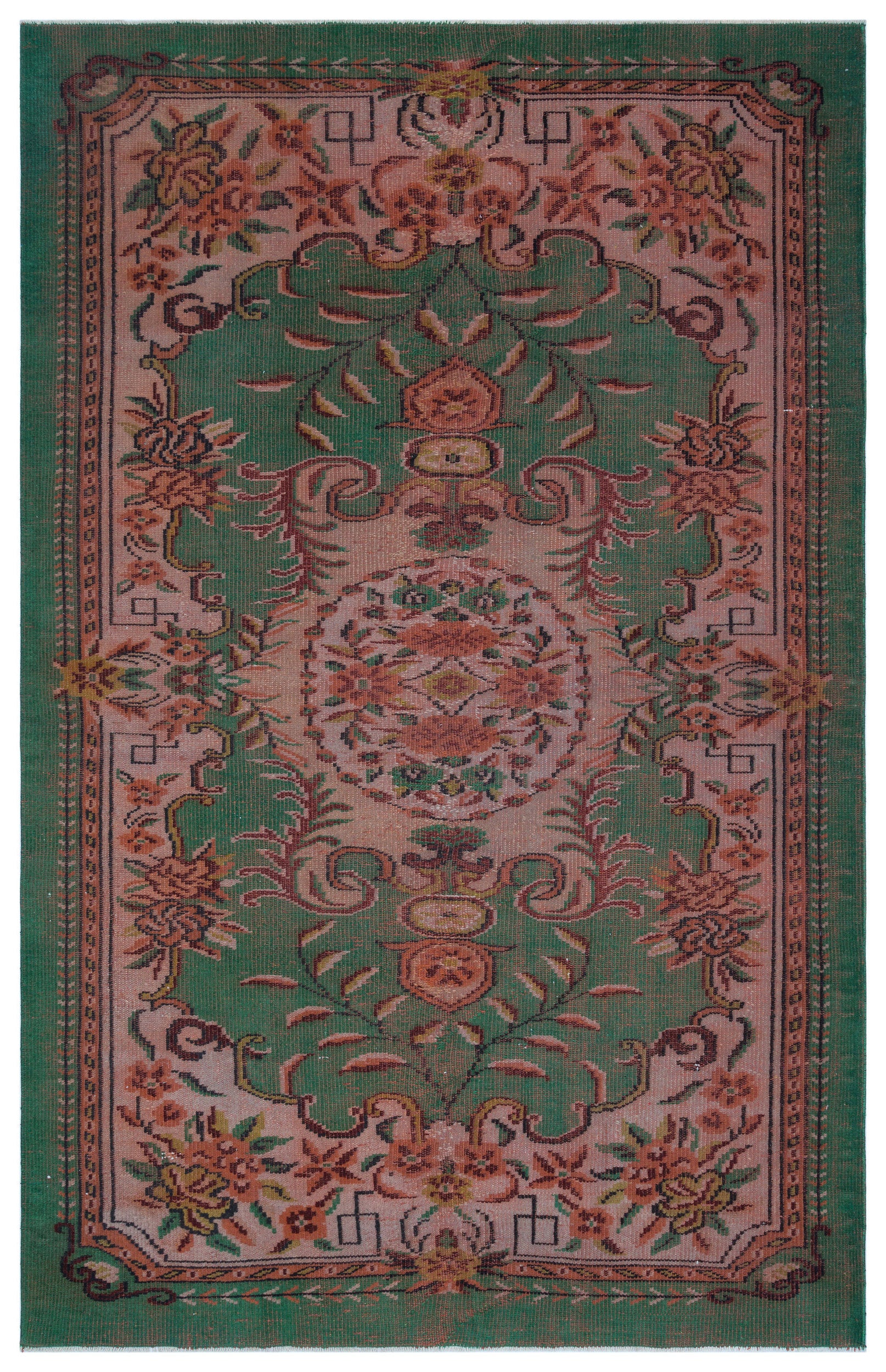 Naturel Over Dyed Vintage Rug 5'7'' x 8'8'' ft 170 x 264 cm