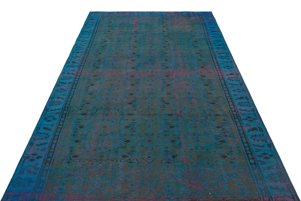 Blue Over Dyed Vintage Rug 5'7'' x 8'6'' ft 169 x 260 cm