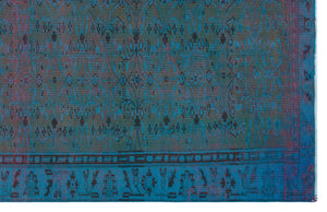 Blue Over Dyed Vintage Rug 5'7'' x 8'6'' ft 169 x 260 cm