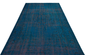 Turquoise  Over Dyed Vintage Rug 6'0'' x 9'10'' ft 183 x 300 cm