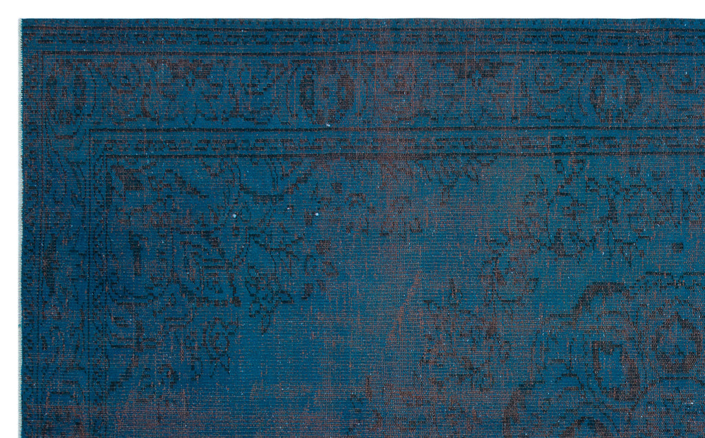 Turquoise  Over Dyed Vintage Rug 6'0'' x 9'10'' ft 183 x 300 cm