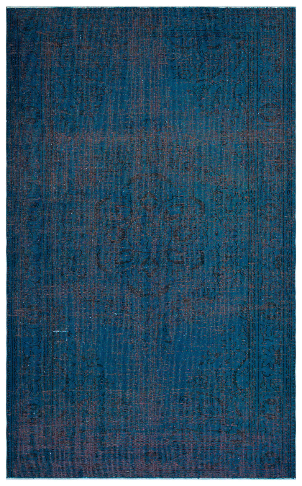 Turquoise  Over Dyed Vintage Rug 6'0'' x 9'10'' ft 183 x 300 cm
