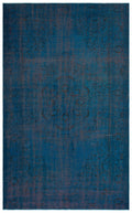 Turquoise  Over Dyed Vintage Rug 6'0'' x 9'10'' ft 183 x 300 cm