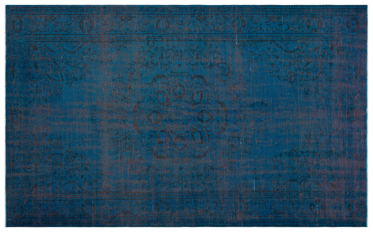 Turquoise  Over Dyed Vintage Rug 6&#39;0&#39;&#39; x 9&#39;10&#39;&#39; ft 183 x 300 cm