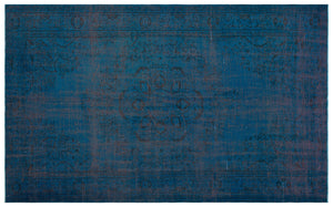 Turquoise  Over Dyed Vintage Rug 6'0'' x 9'10'' ft 183 x 300 cm