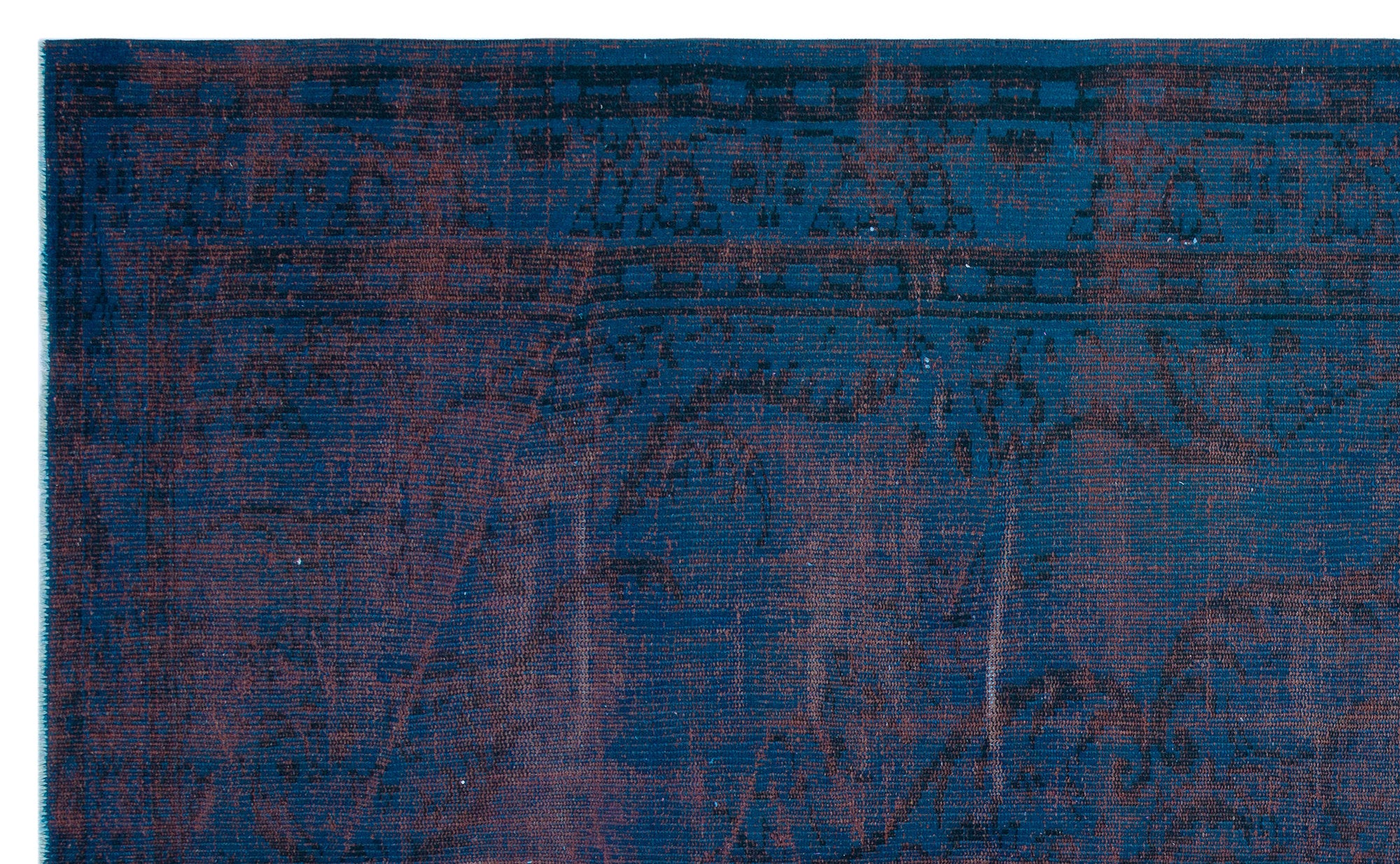 Turquoise  Over Dyed Vintage Rug 5'7'' x 9'3'' ft 169 x 281 cm