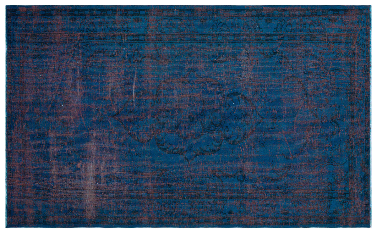 Turquoise  Over Dyed Vintage Rug 5&#39;7&#39;&#39; x 9&#39;3&#39;&#39; ft 169 x 281 cm