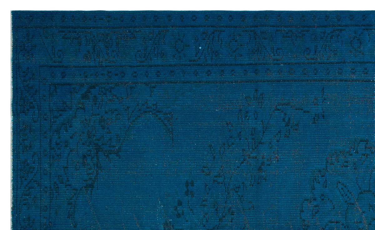 Turquoise  Over Dyed Vintage Rug 5&#39;7&#39;&#39; x 9&#39;1&#39;&#39; ft 171 x 278 cm