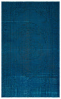 Turquoise  Over Dyed Vintage Rug 5'7'' x 9'1'' ft 171 x 278 cm