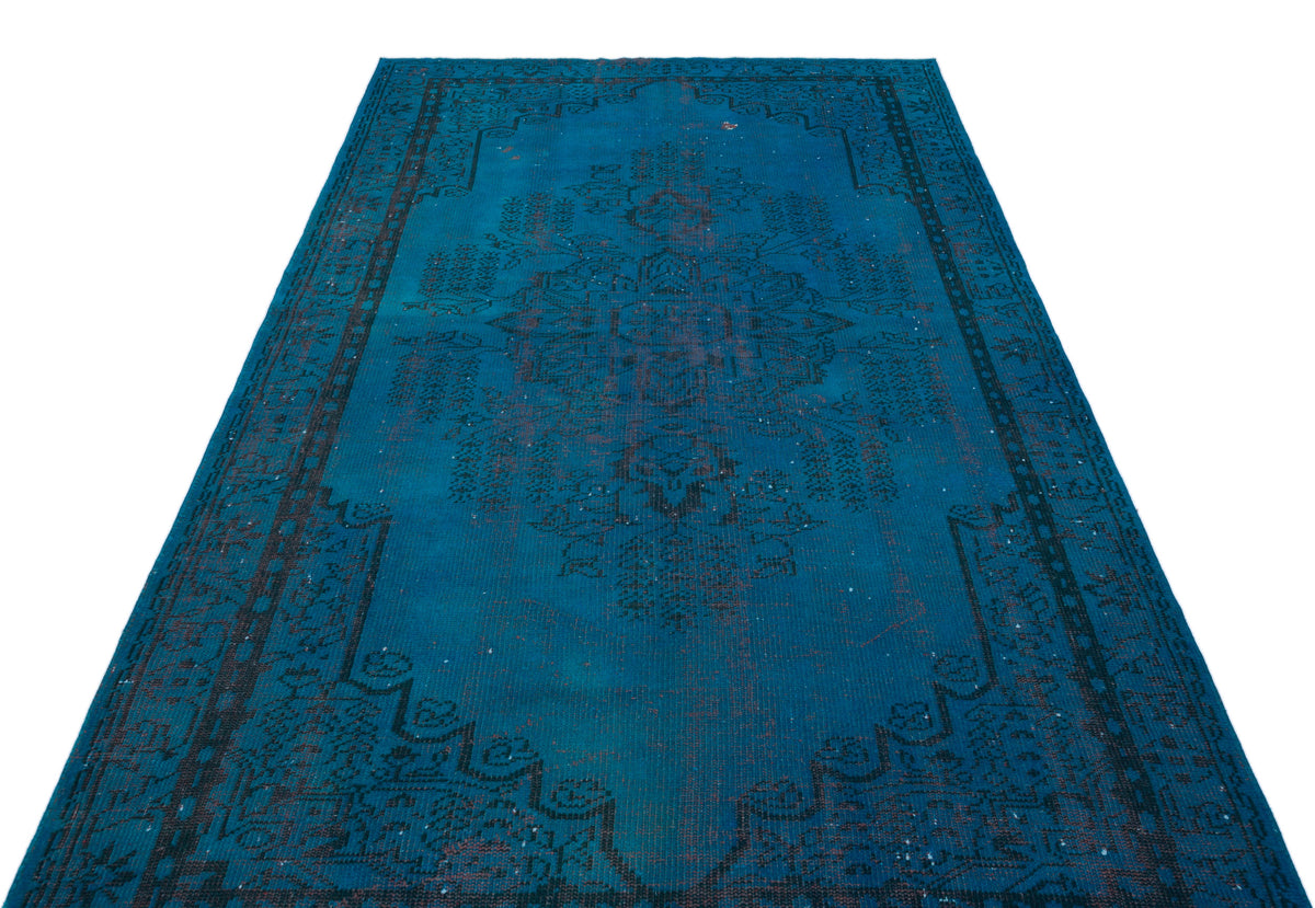 Turquoise  Over Dyed Vintage Rug 5&#39;3&#39;&#39; x 9&#39;1&#39;&#39; ft 160 x 276 cm