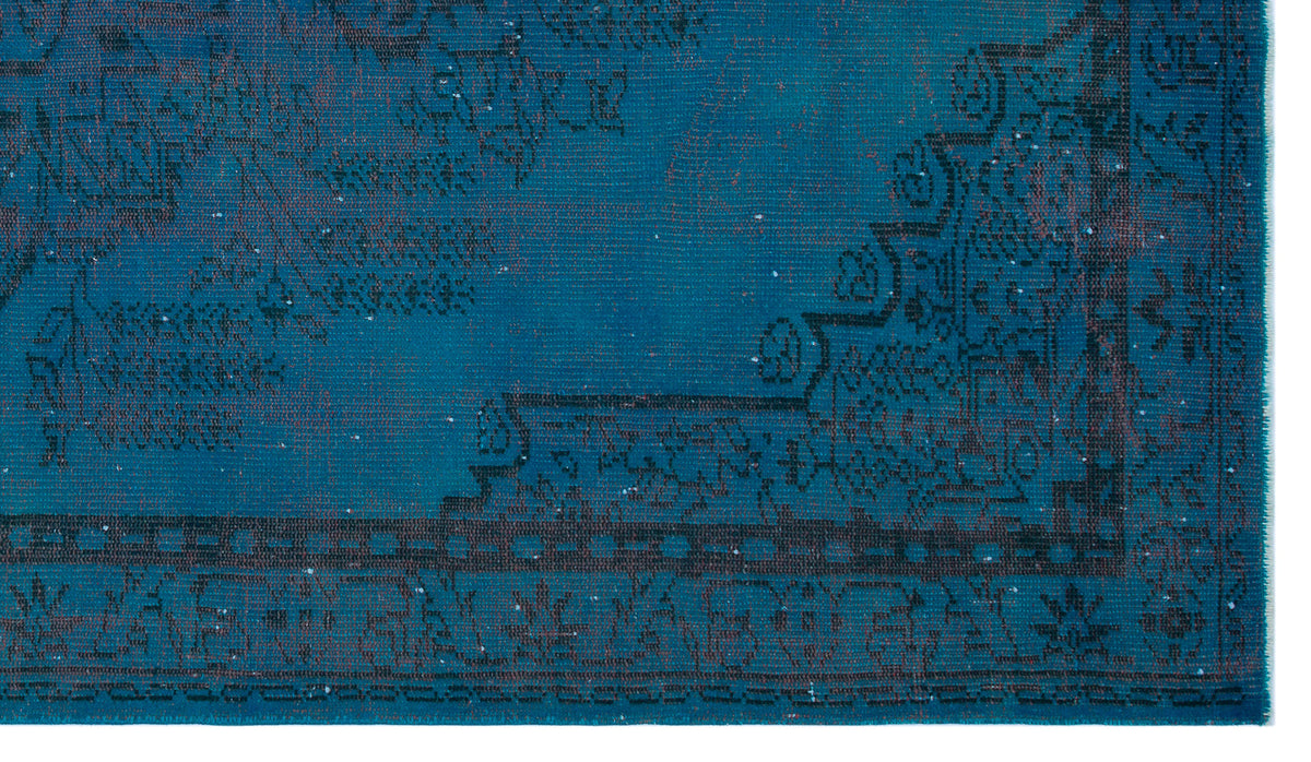Turquoise  Over Dyed Vintage Rug 5&#39;3&#39;&#39; x 9&#39;1&#39;&#39; ft 160 x 276 cm