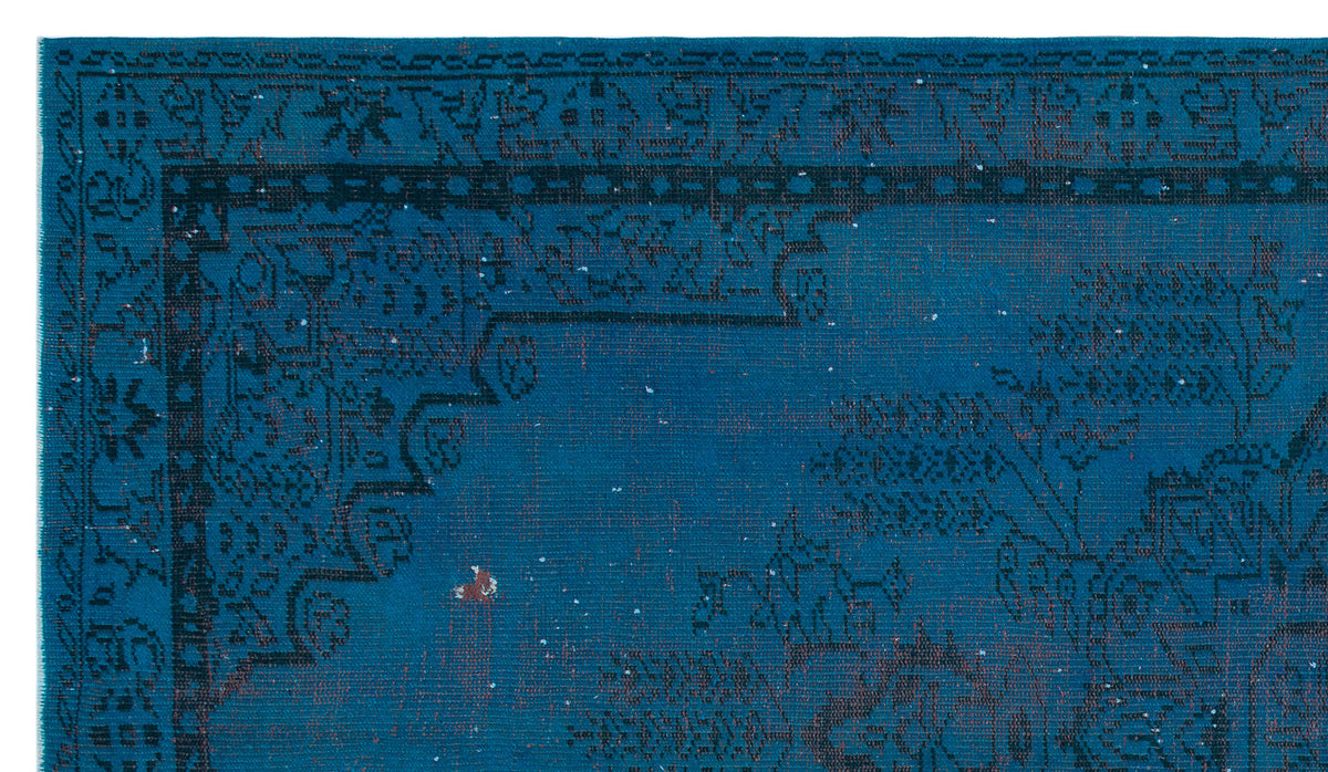 Turquoise  Over Dyed Vintage Rug 5&#39;3&#39;&#39; x 9&#39;1&#39;&#39; ft 160 x 276 cm