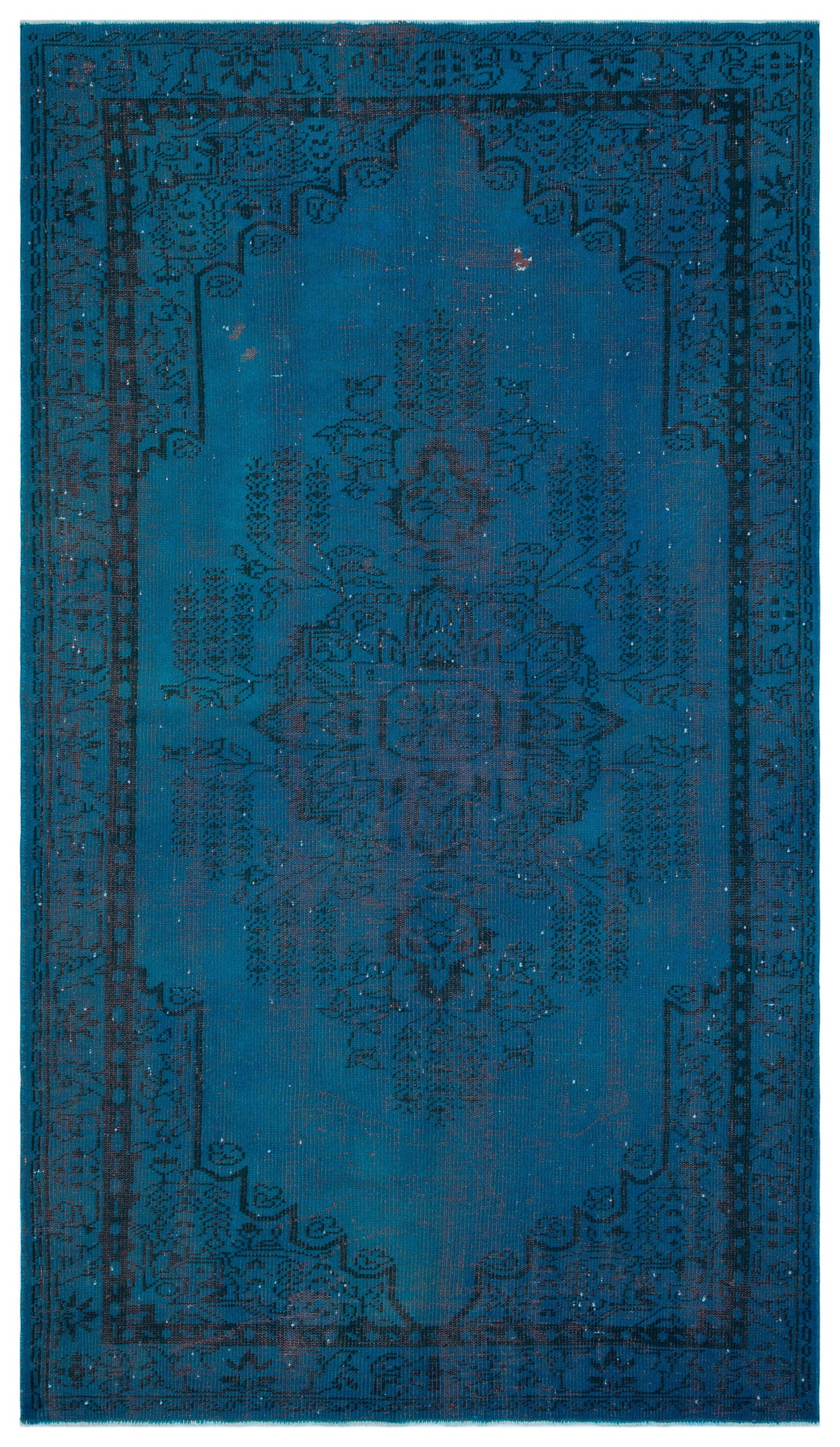 Turquoise  Over Dyed Vintage Rug 5&#39;3&#39;&#39; x 9&#39;1&#39;&#39; ft 160 x 276 cm
