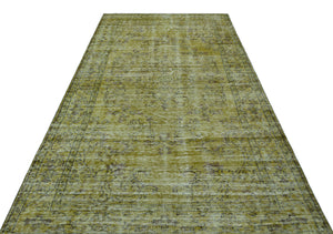 Green Over Dyed Vintage Rug 5'1'' x 8'10'' ft 156 x 270 cm