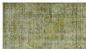 Green Over Dyed Vintage Rug 5'1'' x 8'10'' ft 156 x 270 cm