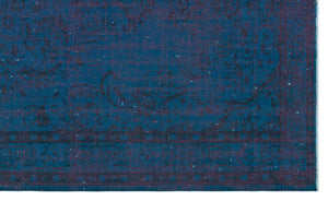 Blue Over Dyed Vintage Rug 5'3'' x 8'9'' ft 160 x 267 cm