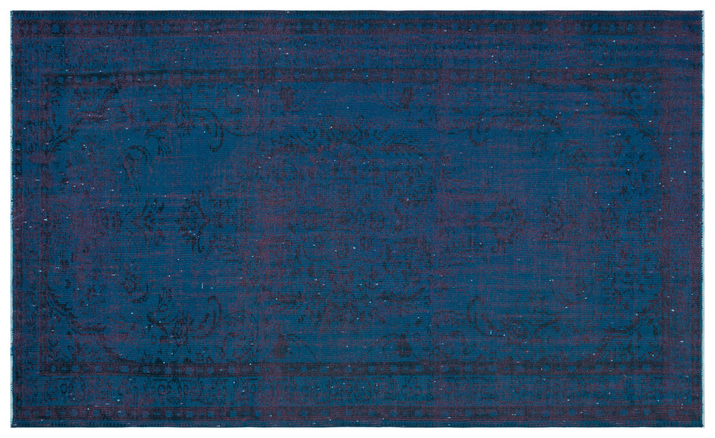 Blue Over Dyed Vintage Rug 5'3'' x 8'9'' ft 160 x 267 cm