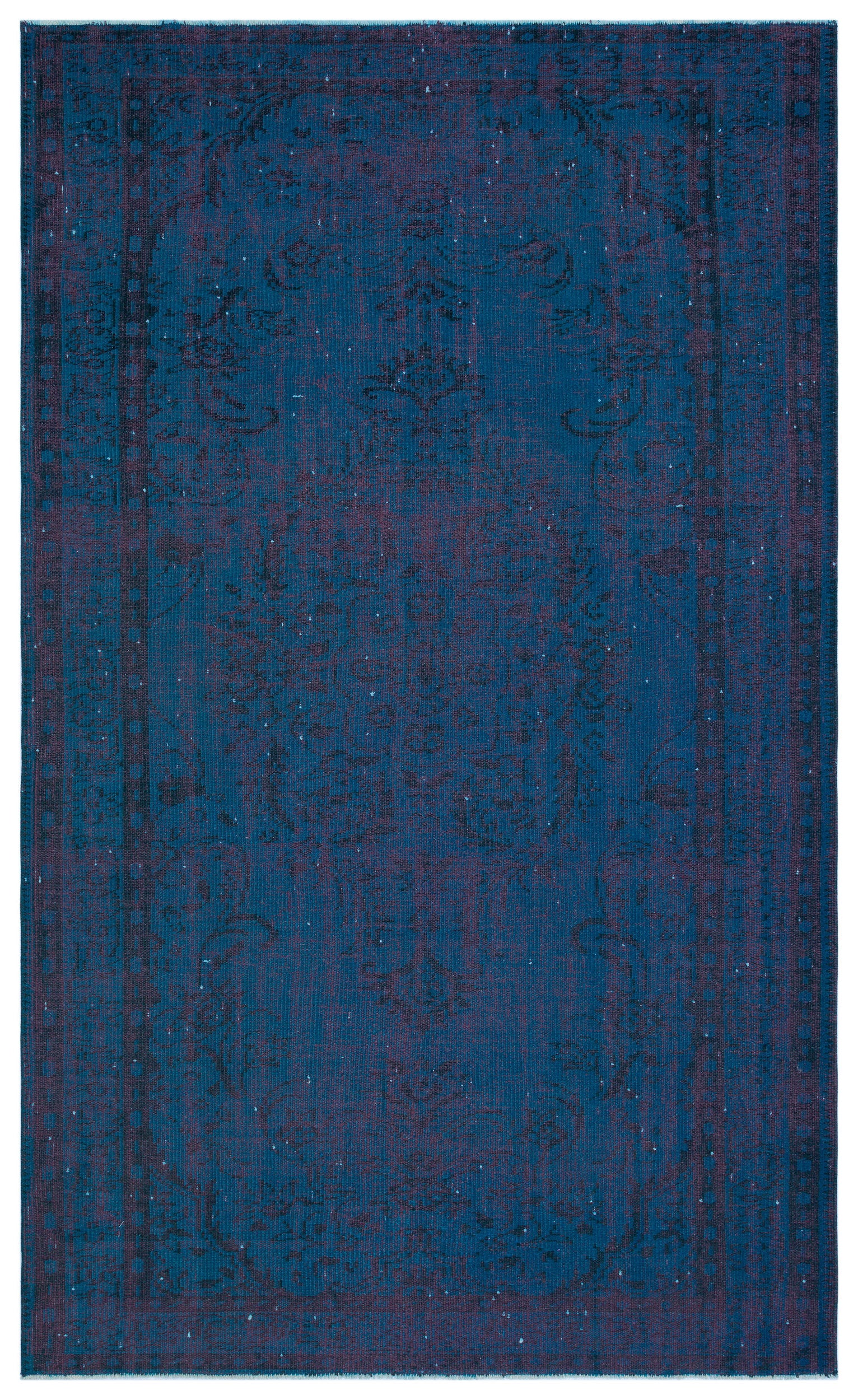 Blue Over Dyed Vintage Rug 5'3'' x 8'9'' ft 160 x 267 cm