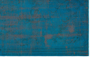 Turquoise  Over Dyed Vintage Rug 5'6'' x 8'5'' ft 168 x 257 cm
