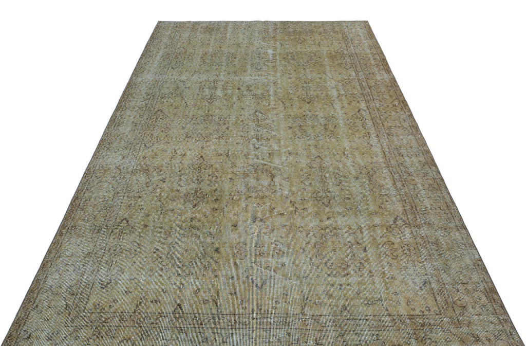 Beige Over Dyed Vintage Rug 5'7'' x 9'2'' ft 169 x 280 cm