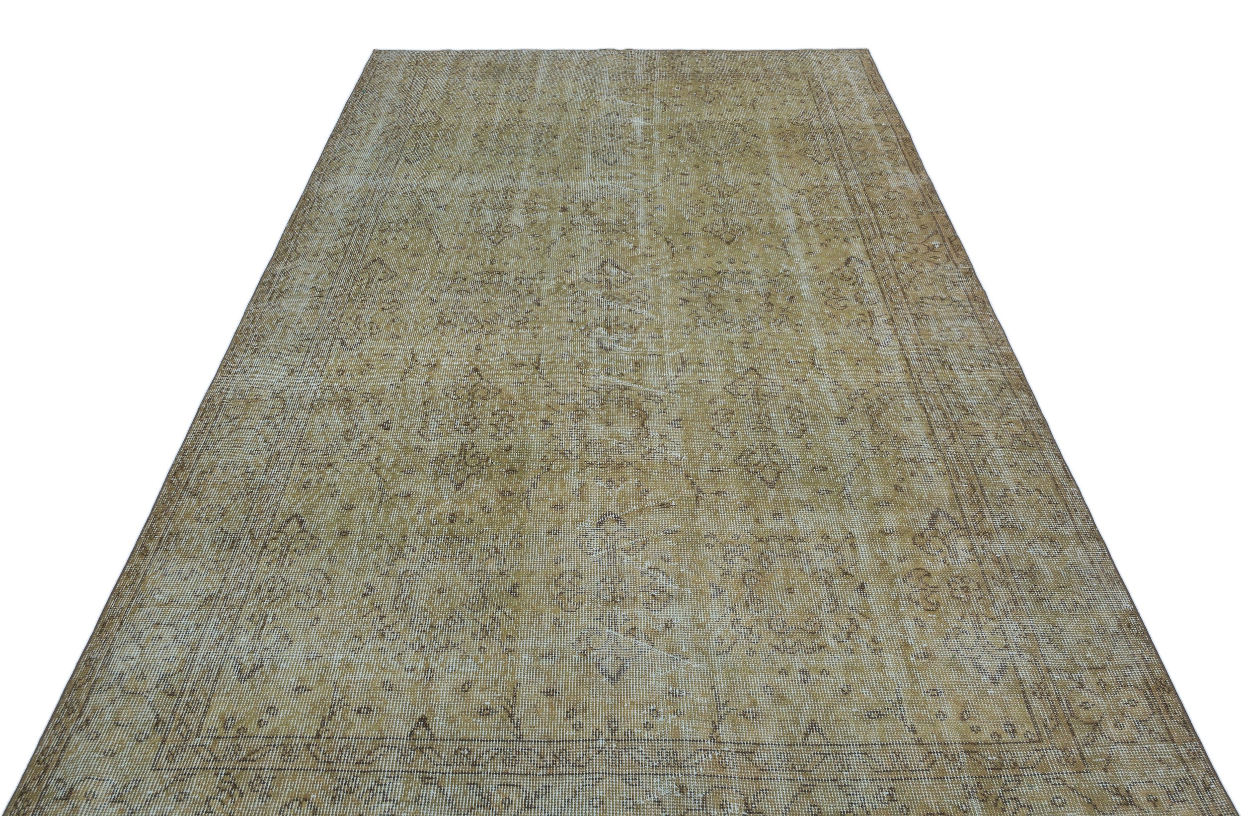 Beige Over Dyed Vintage Rug 5'7'' x 9'2'' ft 169 x 280 cm