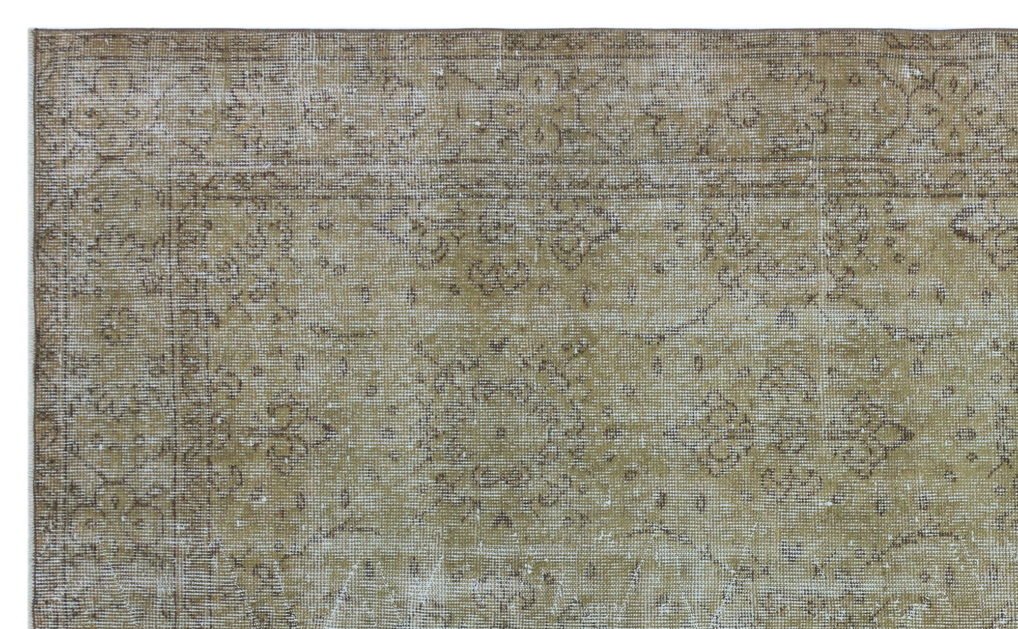 Beige Over Dyed Vintage Rug 5'7'' x 9'2'' ft 169 x 280 cm