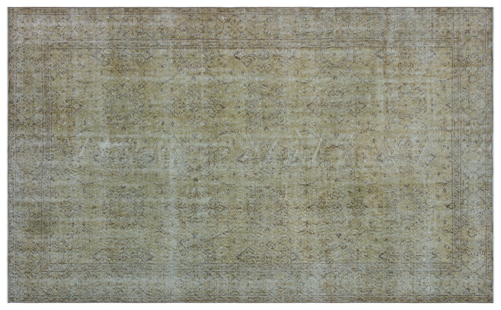 Beige Over Dyed Vintage Rug 5'7'' x 9'2'' ft 169 x 280 cm