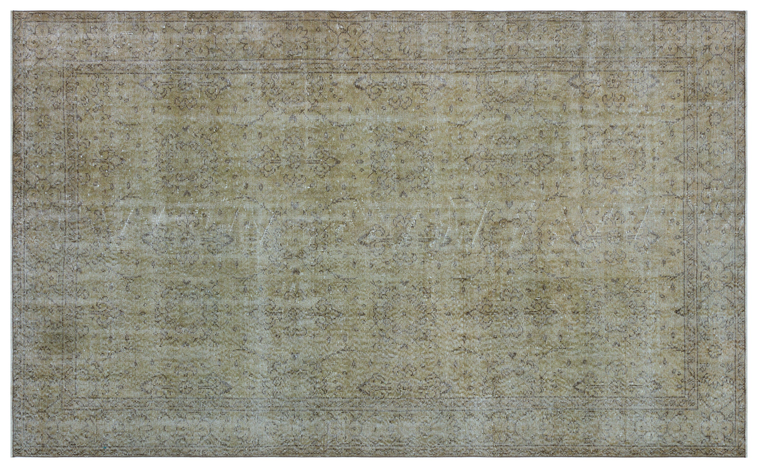 Beige Over Dyed Vintage Rug 5'7'' x 9'2'' ft 169 x 280 cm