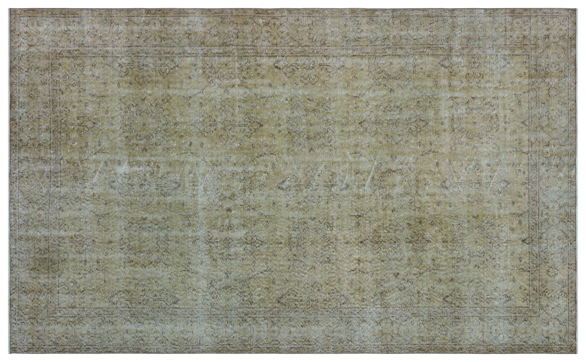 Beige Over Dyed Vintage Rug 5&#39;7&#39;&#39; x 9&#39;2&#39;&#39; ft 169 x 280 cm