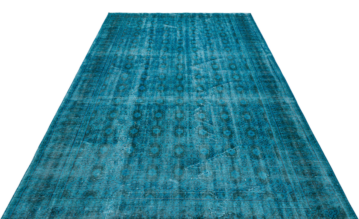 Turquoise  Over Dyed Vintage Rug 6&#39;1&#39;&#39; x 9&#39;8&#39;&#39; ft 185 x 295 cm
