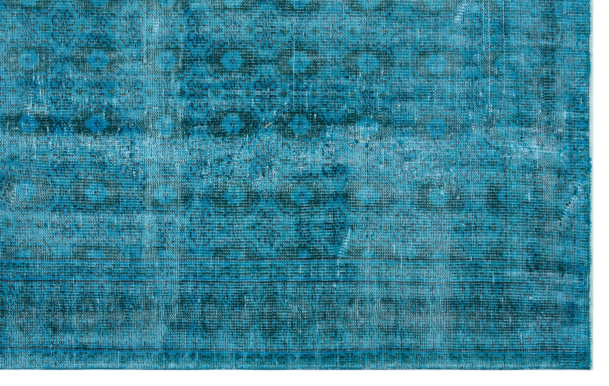 Turquoise  Over Dyed Vintage Rug 6'1'' x 9'8'' ft 185 x 295 cm