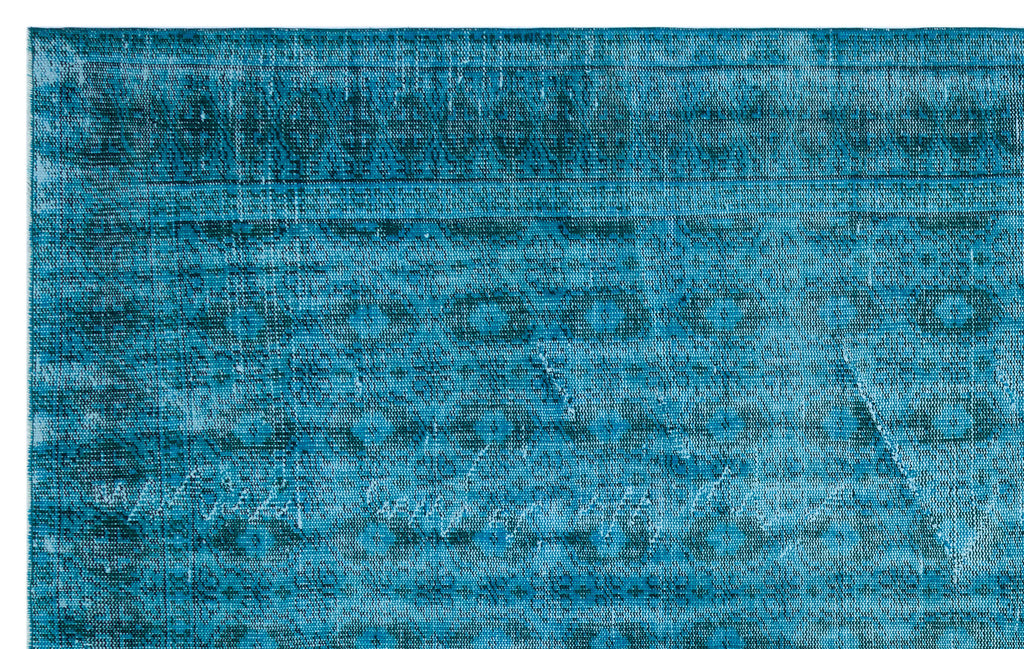 Turquoise  Over Dyed Vintage Rug 6'1'' x 9'8'' ft 185 x 295 cm
