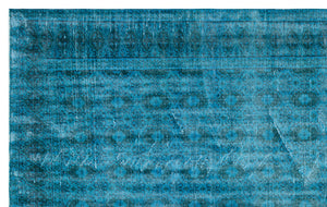 Turquoise  Over Dyed Vintage Rug 6'1'' x 9'8'' ft 185 x 295 cm