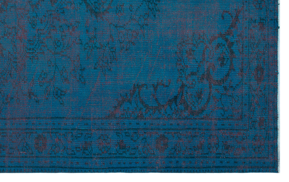 Turquoise  Over Dyed Vintage Rug 4&#39;11&#39;&#39; x 8&#39;1&#39;&#39; ft 151 x 247 cm