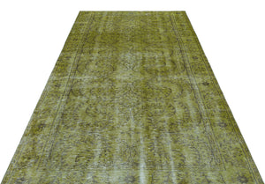 Green Over Dyed Vintage Rug 5'3'' x 9'0'' ft 159 x 275 cm
