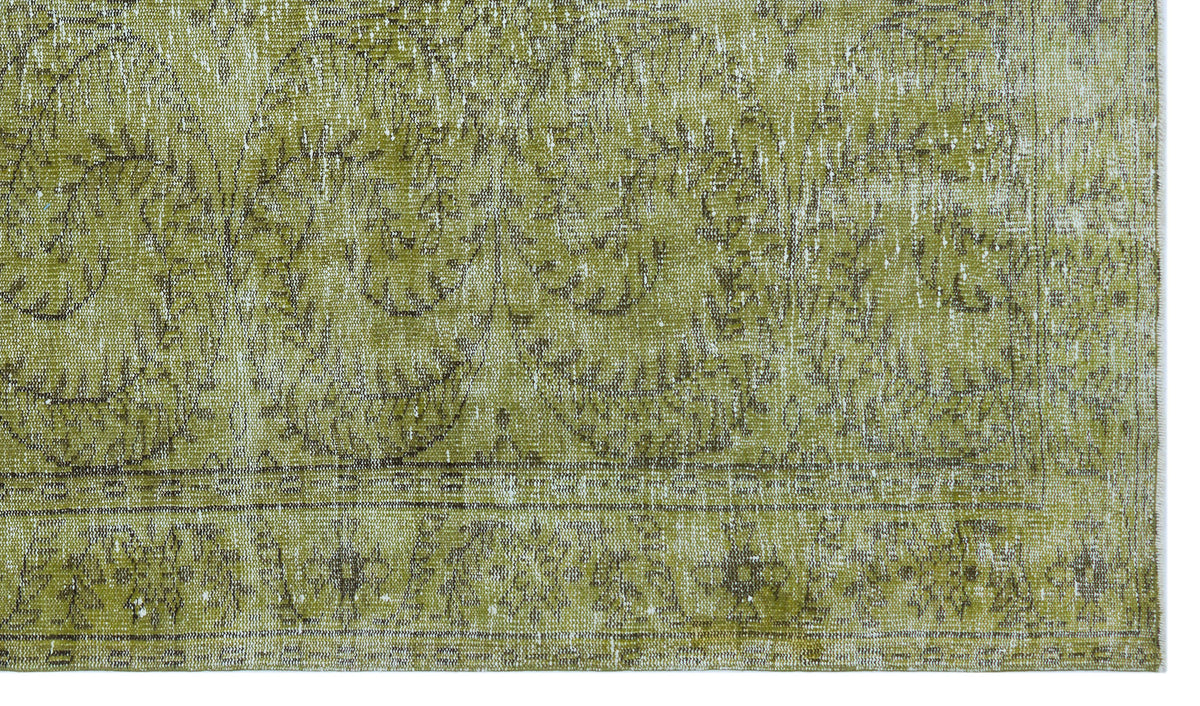 Green Over Dyed Vintage Rug 5&#39;3&#39;&#39; x 9&#39;0&#39;&#39; ft 159 x 275 cm
