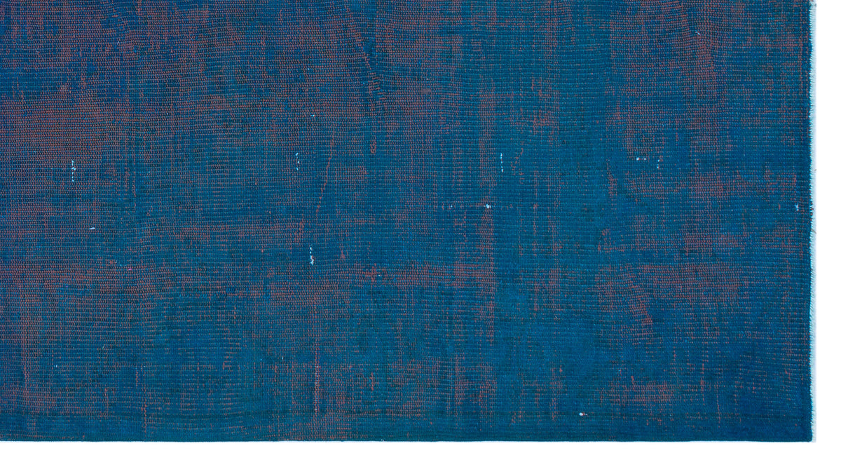 Blue Over Dyed Vintage Rug 4&#39;8&#39;&#39; x 8&#39;5&#39;&#39; ft 143 x 257 cm
