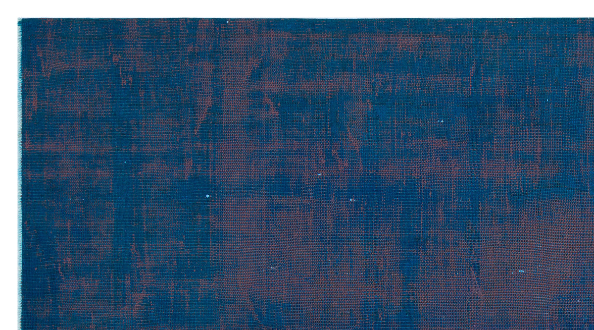 Blue Over Dyed Vintage Rug 4&#39;8&#39;&#39; x 8&#39;5&#39;&#39; ft 143 x 257 cm