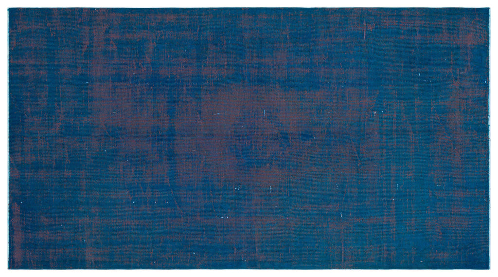 Blue Over Dyed Vintage Rug 4'8'' x 8'5'' ft 143 x 257 cm