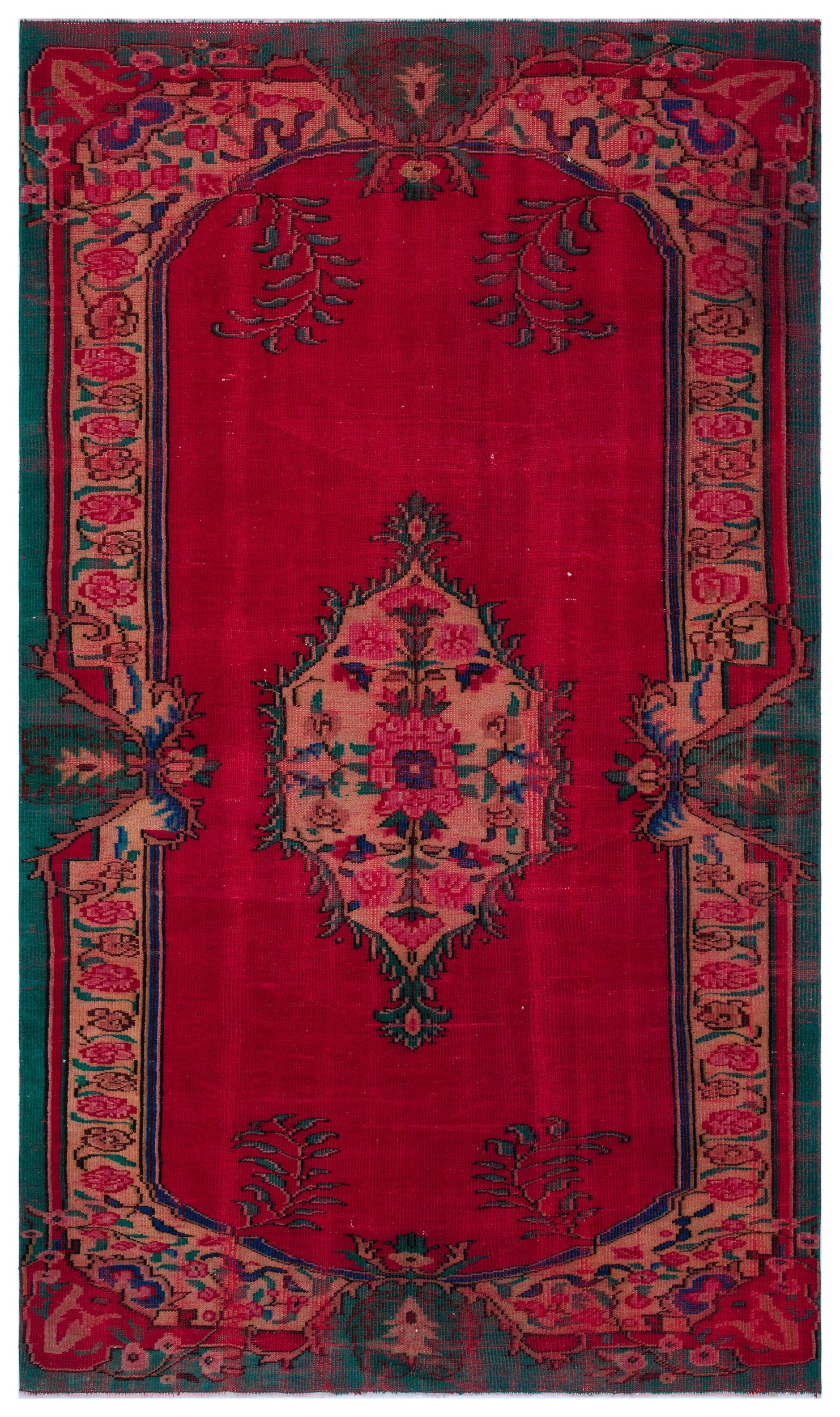 Retro Over Dyed Vintage Rug 5'10'' x 9'8'' ft 177 x 294 cm