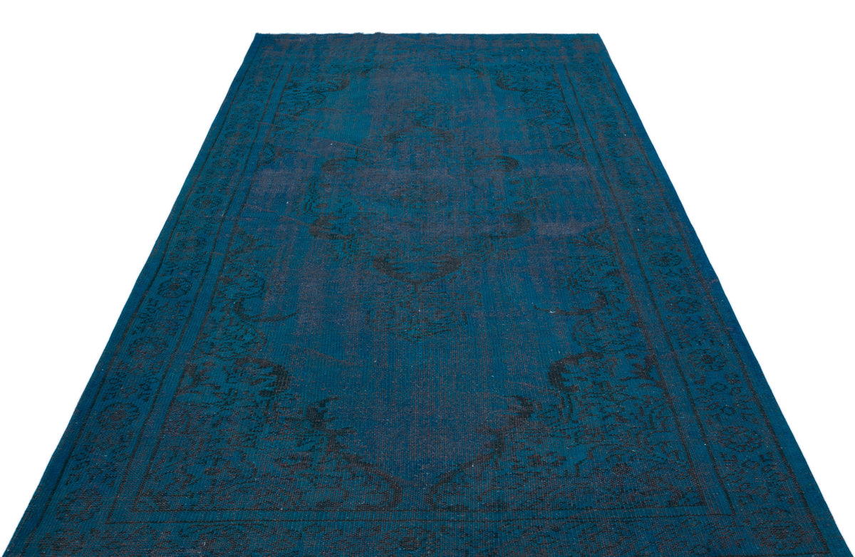 Turquoise  Over Dyed Vintage Rug 5&#39;8&#39;&#39; x 9&#39;1&#39;&#39; ft 172 x 278 cm