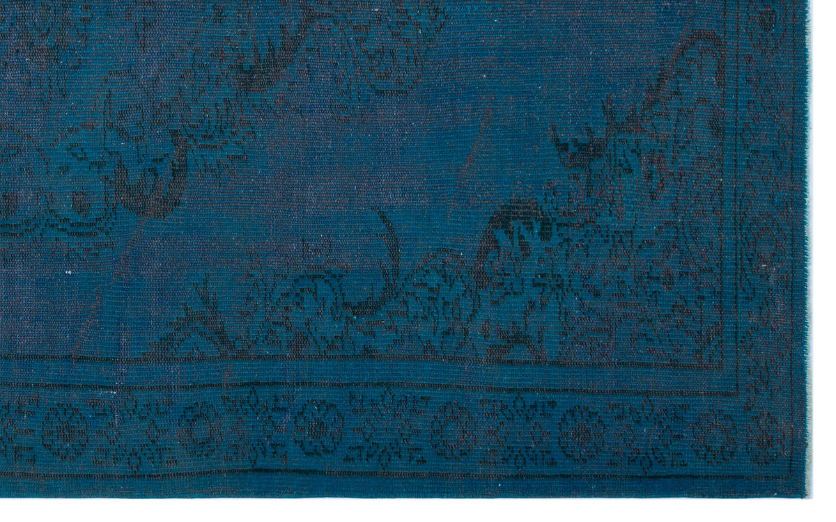 Turquoise  Over Dyed Vintage Rug 5&#39;8&#39;&#39; x 9&#39;1&#39;&#39; ft 172 x 278 cm