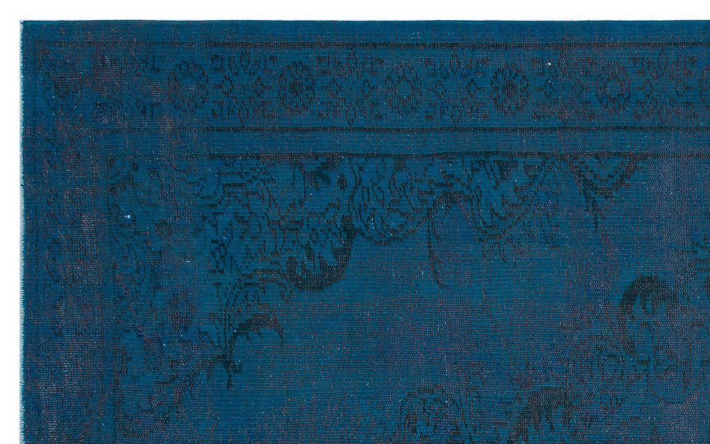 Turquoise  Over Dyed Vintage Rug 5'8'' x 9'1'' ft 172 x 278 cm