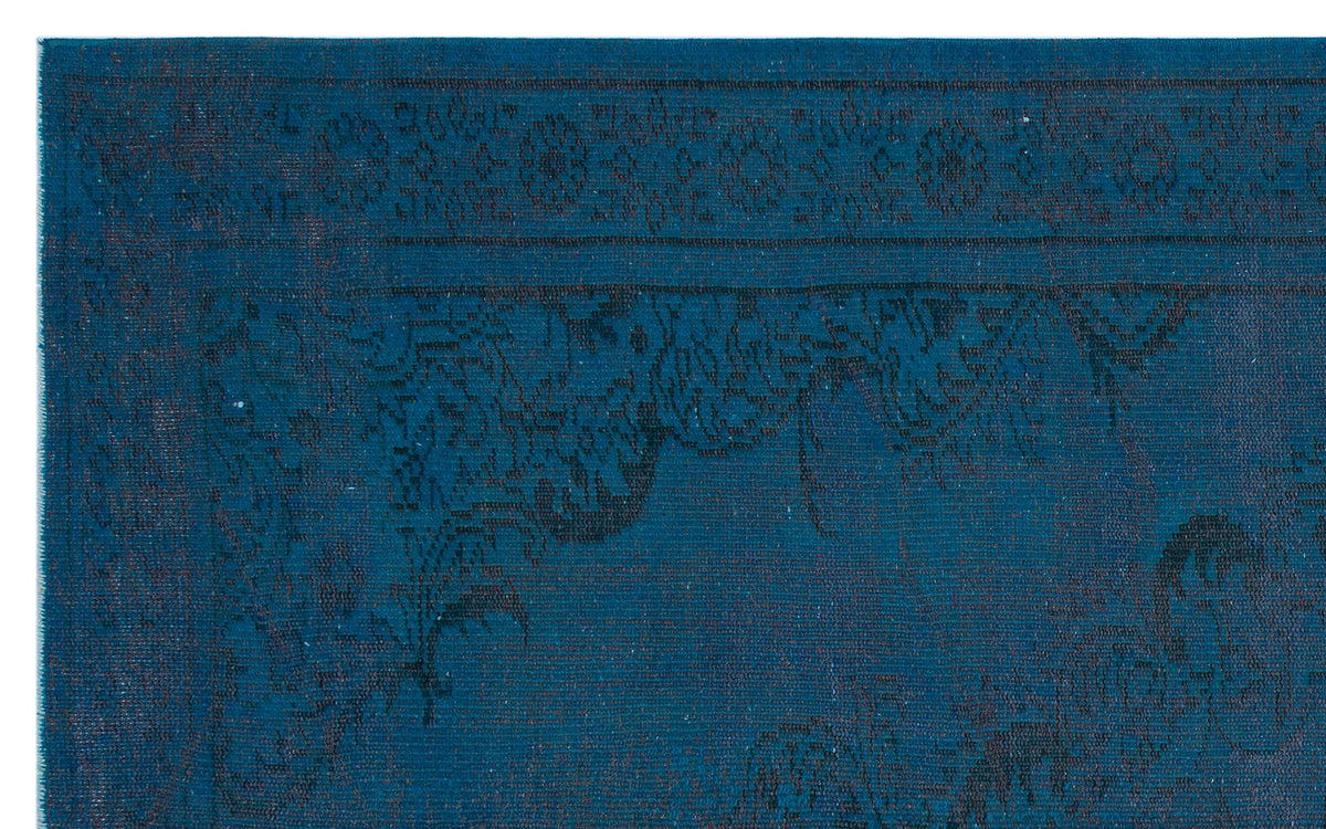 Turquoise  Over Dyed Vintage Rug 5&#39;8&#39;&#39; x 9&#39;1&#39;&#39; ft 172 x 278 cm