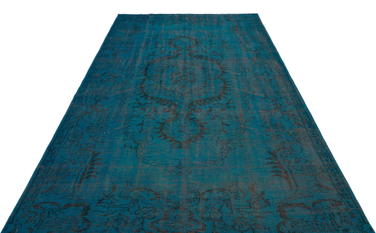 Turquoise  Over Dyed Vintage Rug 6&#39;1&#39;&#39; x 9&#39;9&#39;&#39; ft 185 x 298 cm