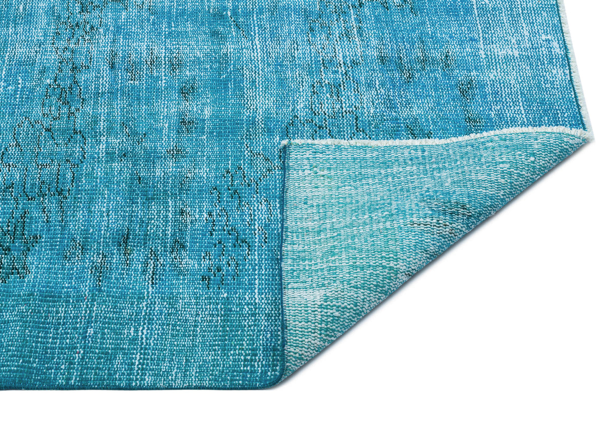 Turquoise  Over Dyed Vintage Rug 6&#39;0&#39;&#39; x 8&#39;10&#39;&#39; ft 184 x 270 cm